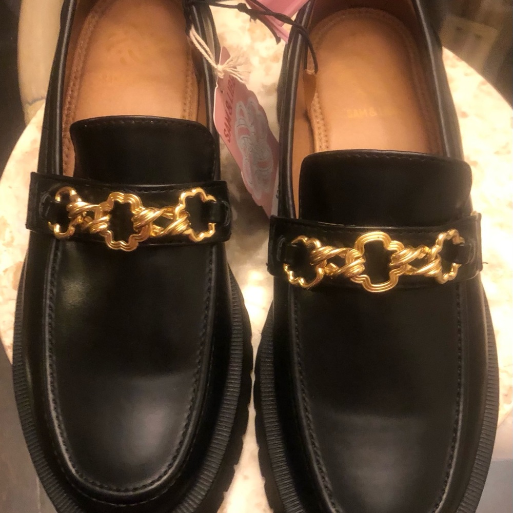 Women’s loafer Sam and Libby shoes Rylan lug sole loafer black size 9 1/2  NWT - Picture 7 of 16